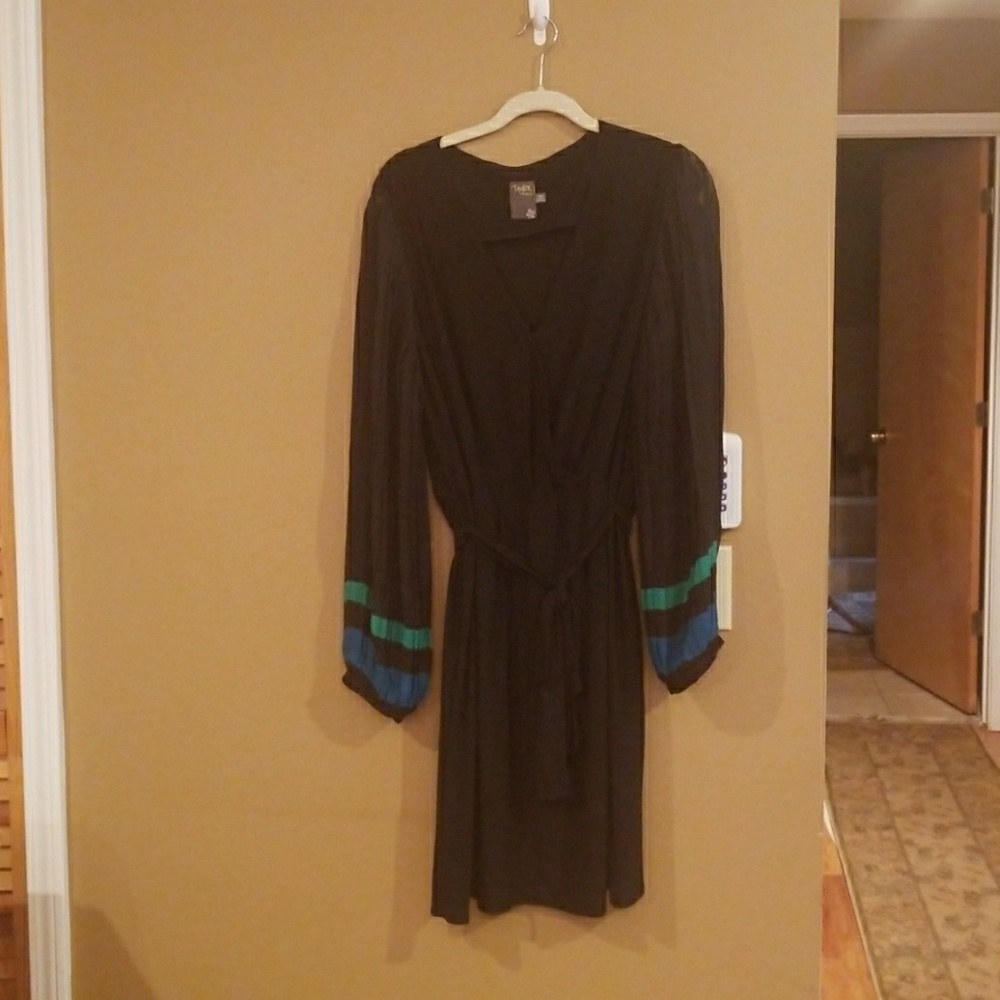 Dress with sheer sleeves